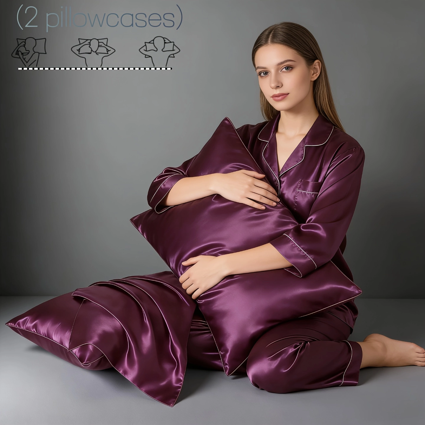 Solid Satin Envelope Pillowcase Set - Image 8