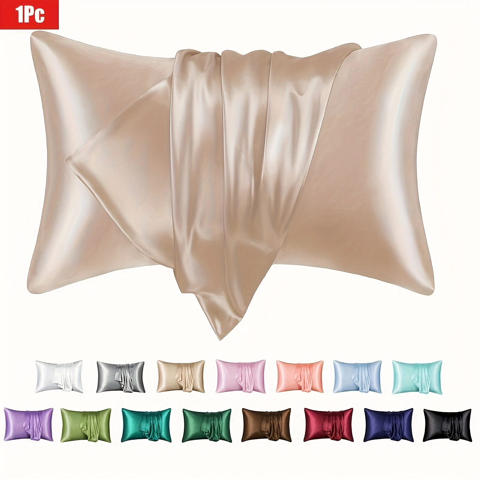 Solid Satin Cooling Pillowcase - Image 3