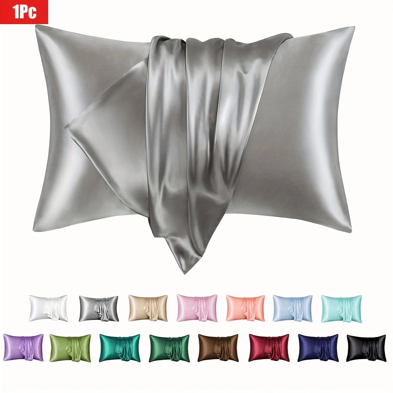 Solid Satin Cooling Pillowcase - Image 5