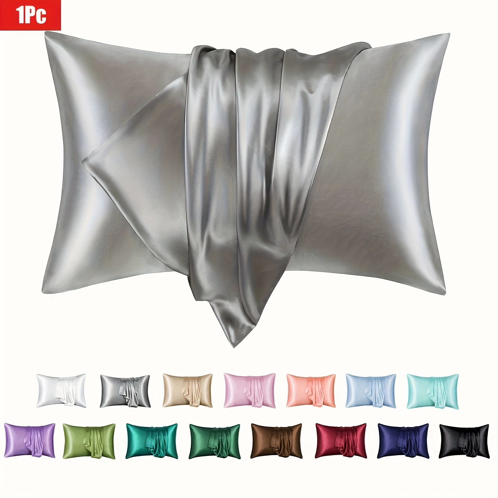 Solid Satin Cooling Pillowcase - Image 2