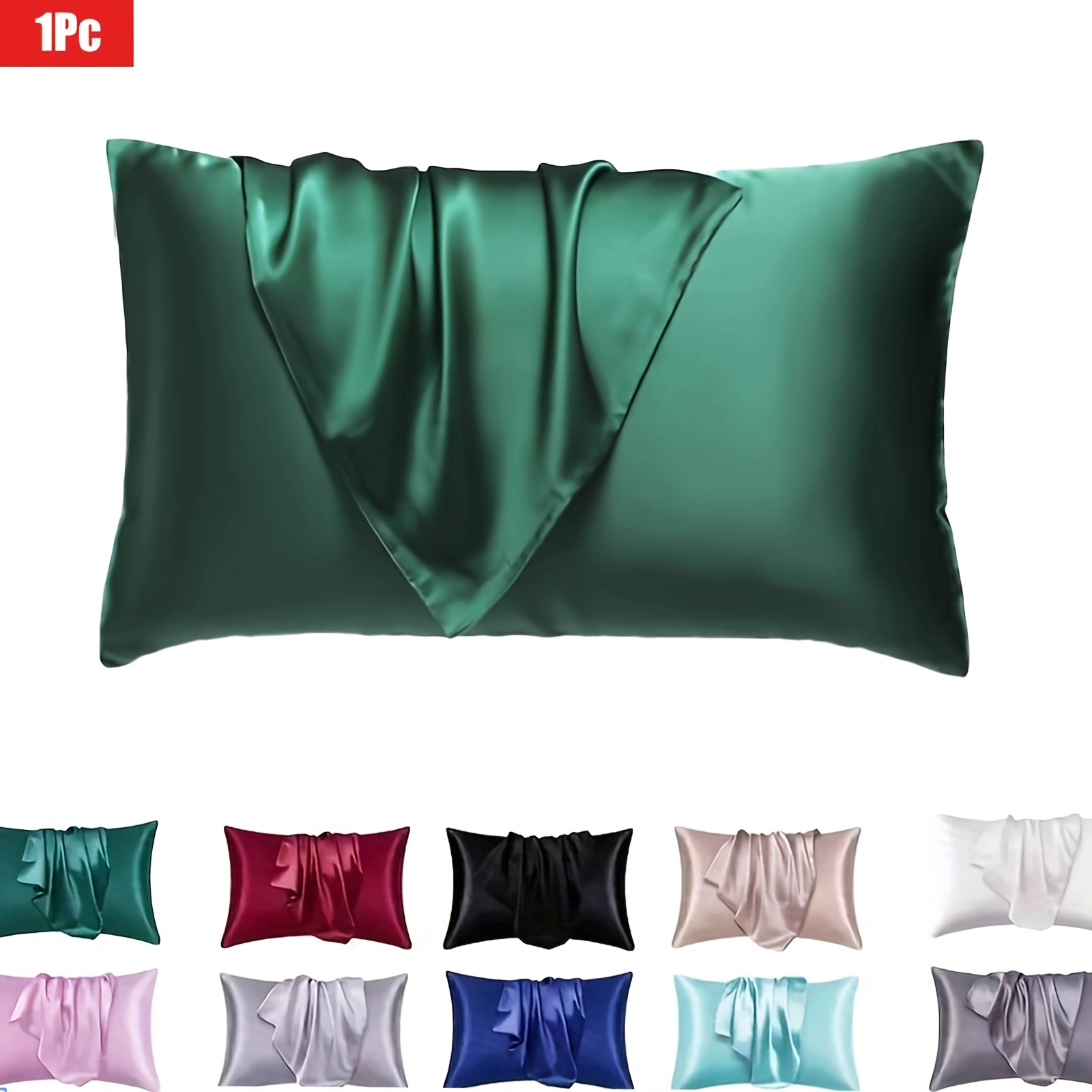 Solid Satin Cooling Pillowcase - Image 11
