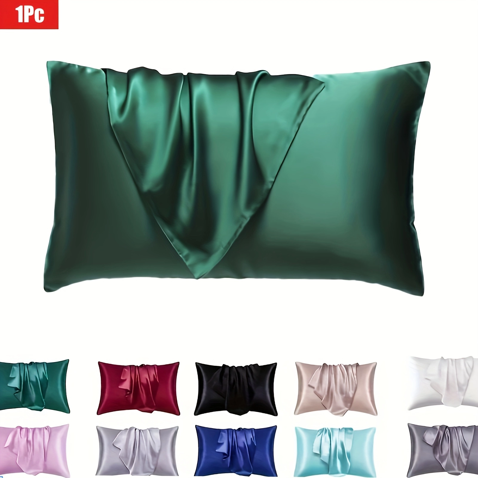 Solid Satin Cooling Pillowcase - Image 12