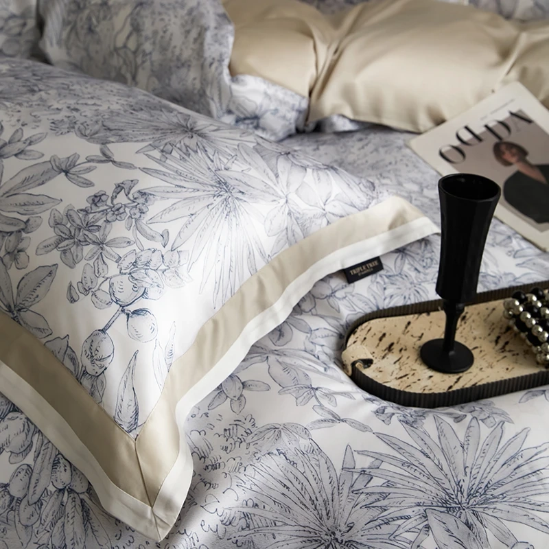 Colorblock Floral Lyocell Sheet Set - Image 4