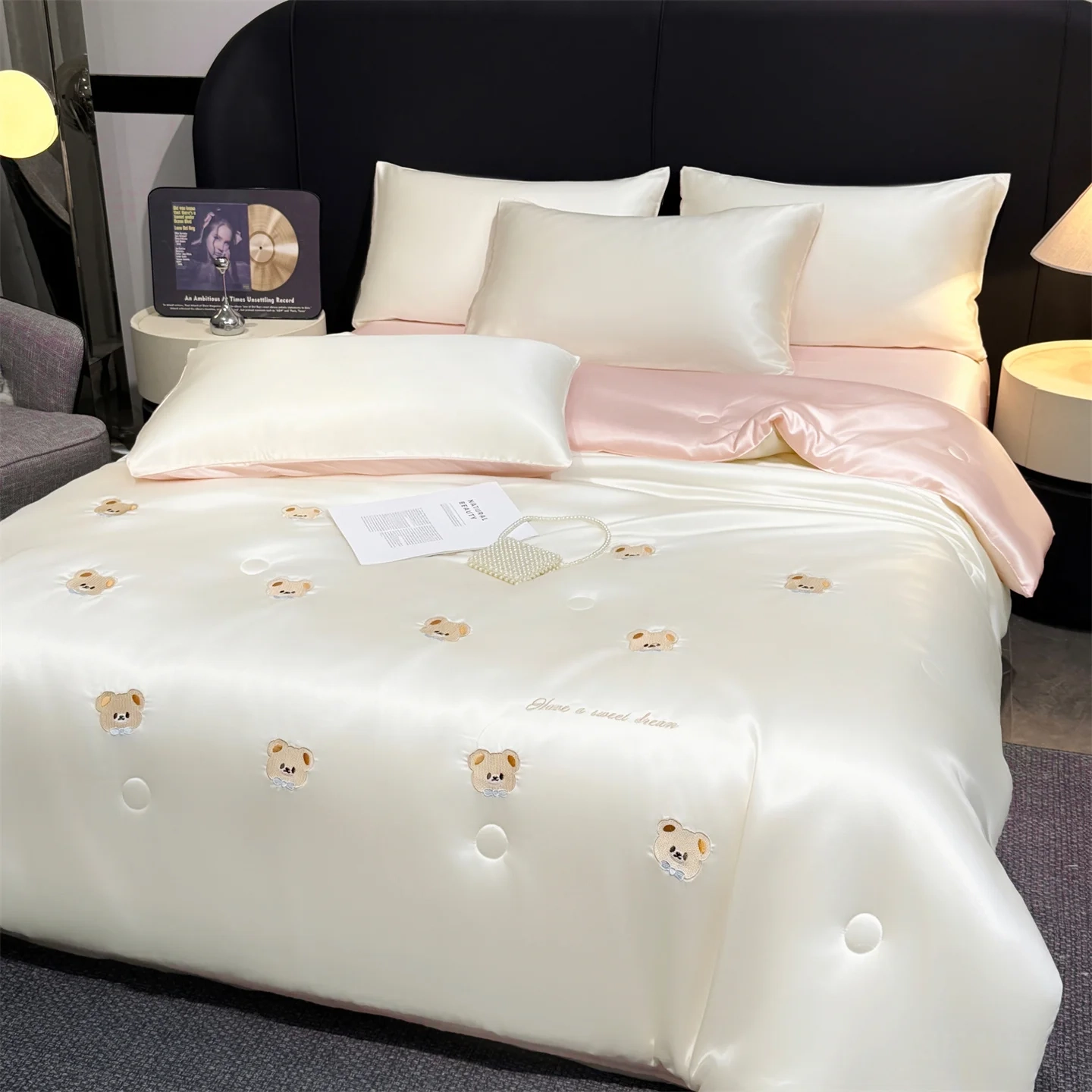 Embroidered Satin Summer Quilt - Image 9