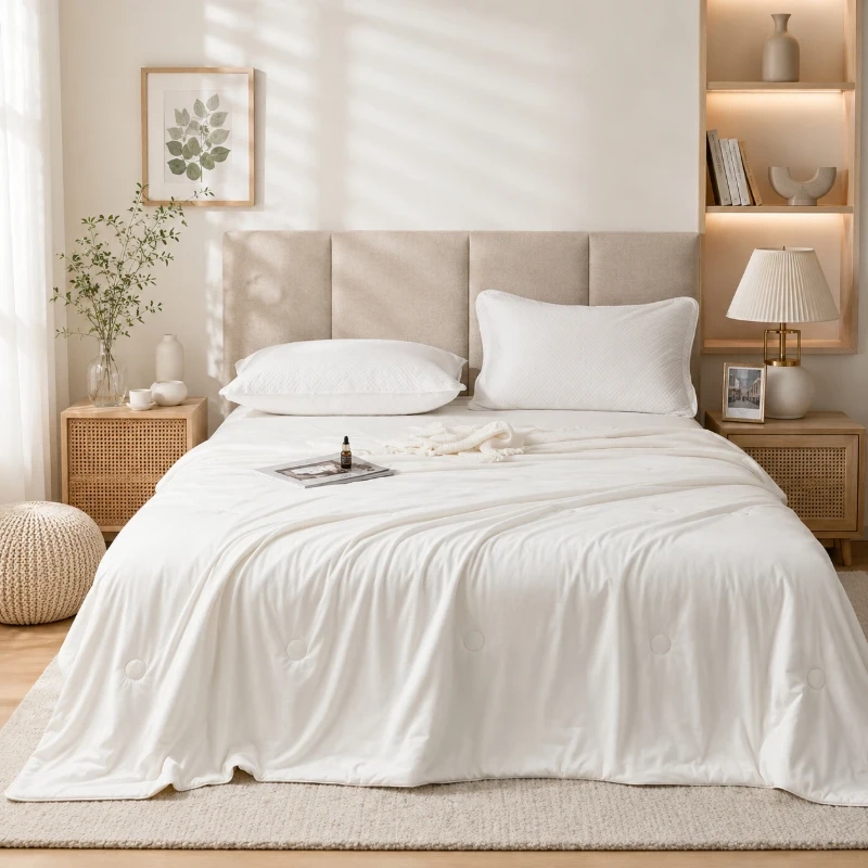 Lightweight White Cooling Blanket
