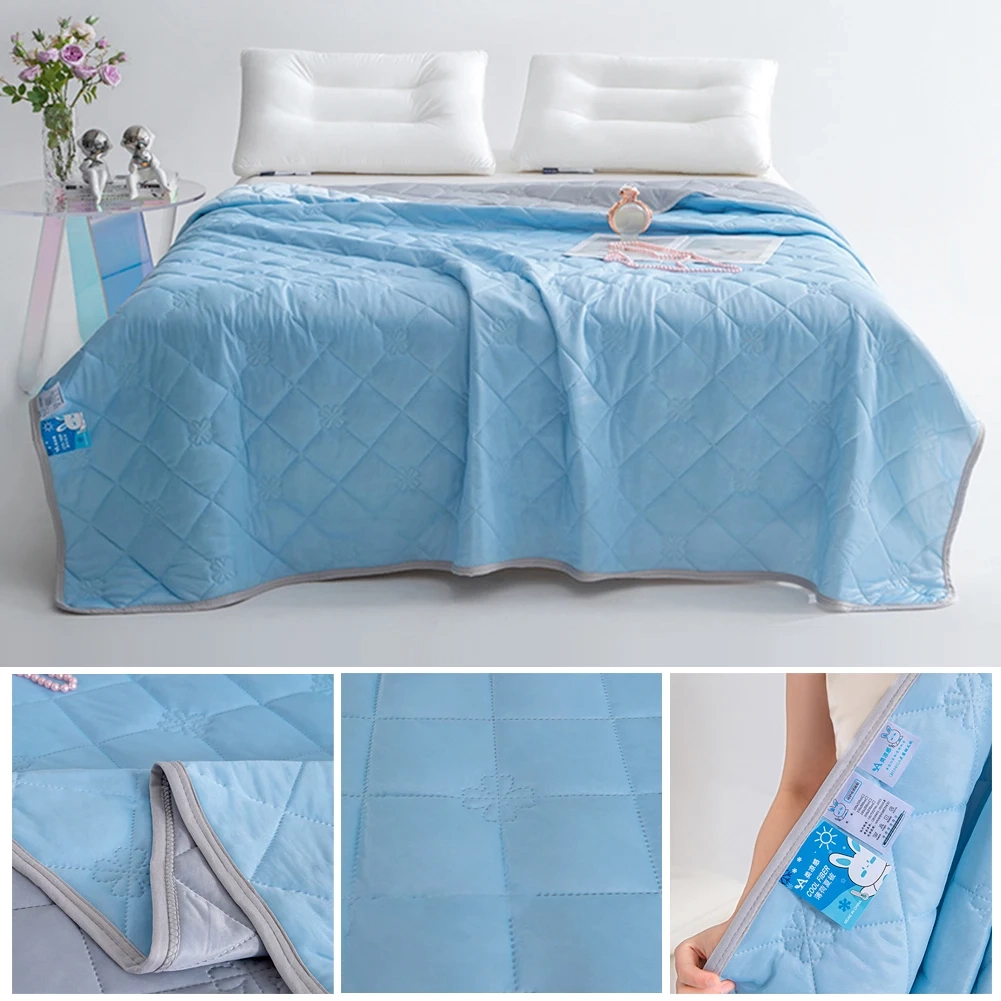 Plaid Ice Silk Cooling Blanket - Image 4