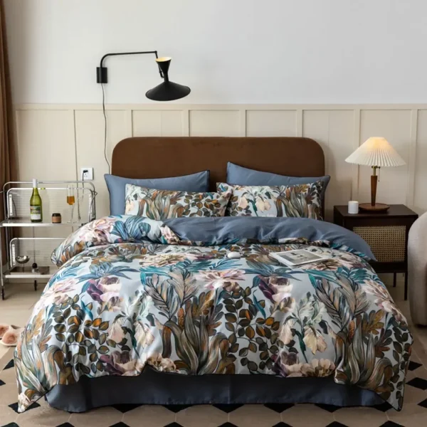 Floral Cotton Duvet Cover Sheet Set