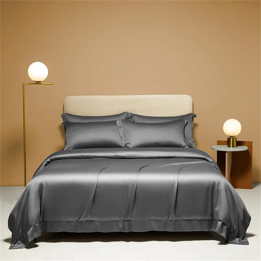 Solid Cotton Duvet Cover Sheet Set - Image 10
