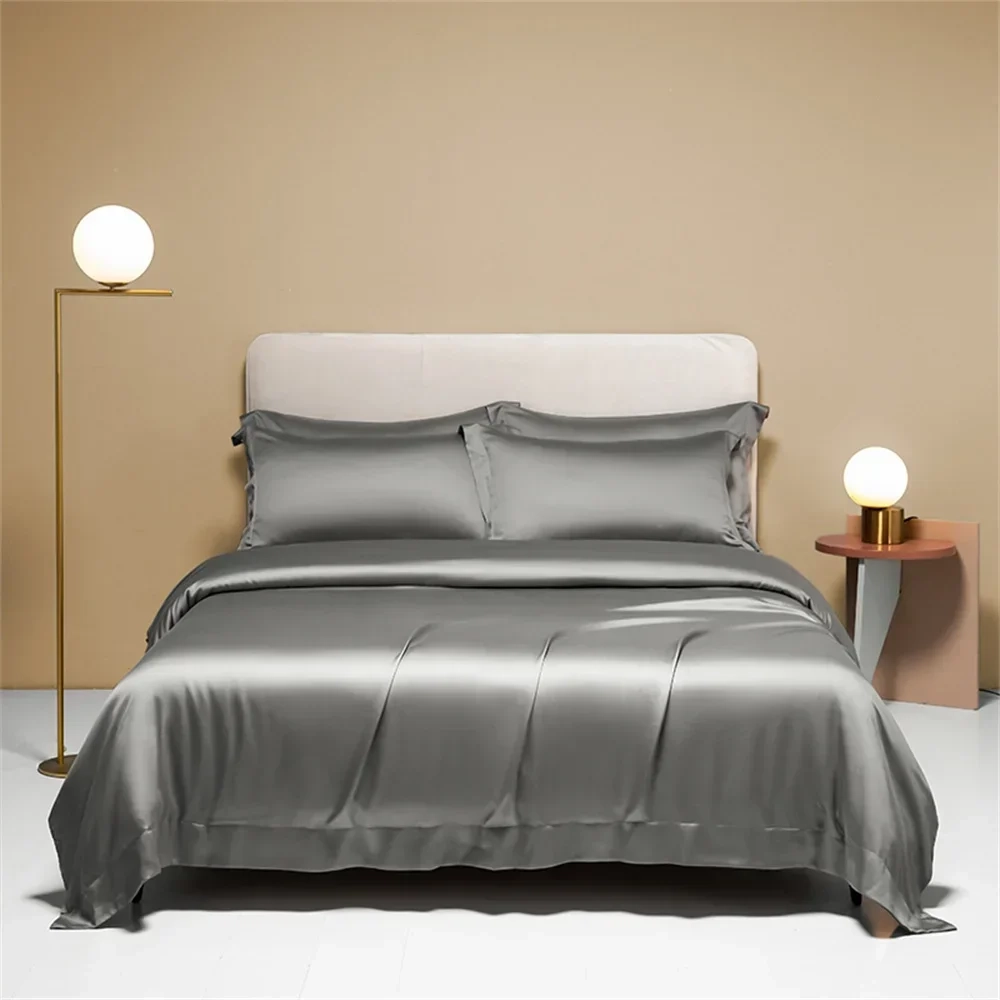 Solid Cotton Duvet Cover Sheet Set - Image 8