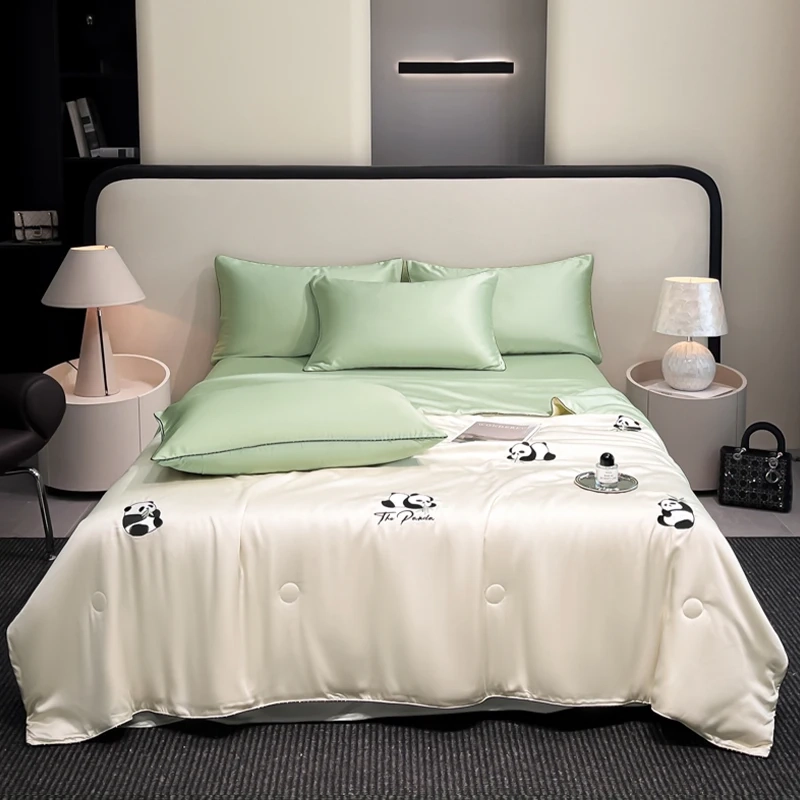 Panda Embroidered Cooling Quilt - Image 6