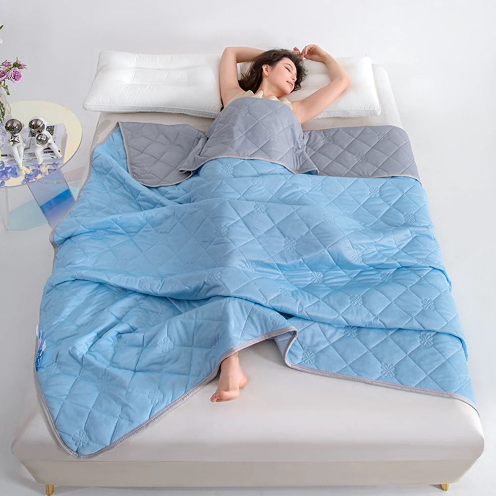 Plaid Ice Silk Cooling Blanket - Image 3