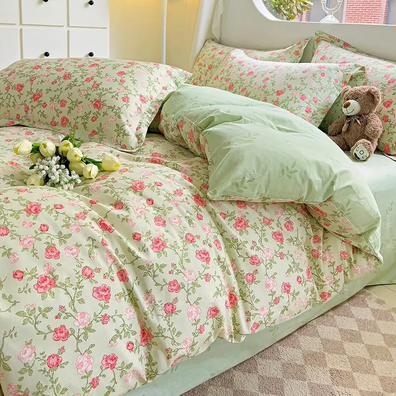 Botanical Cotton Duvet Cover Sheet Set - Image 6