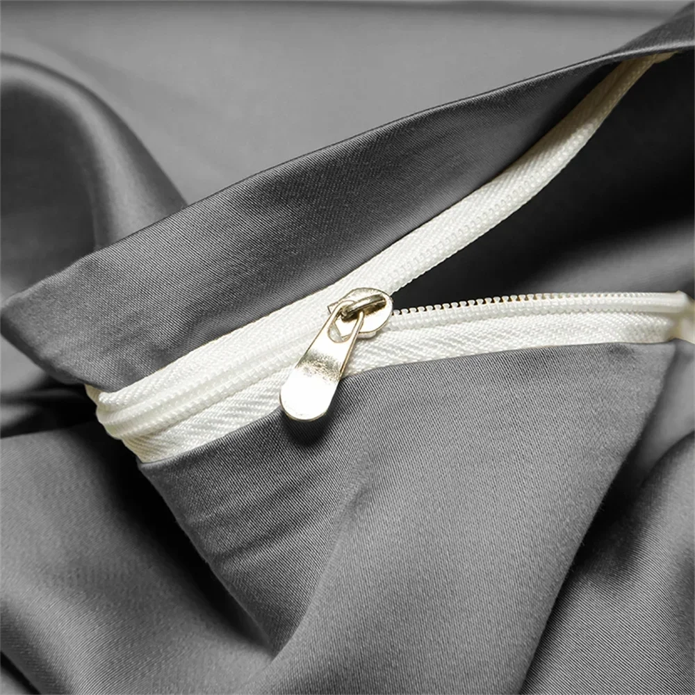 Solid Cotton Duvet Cover Sheet Set - Image 3