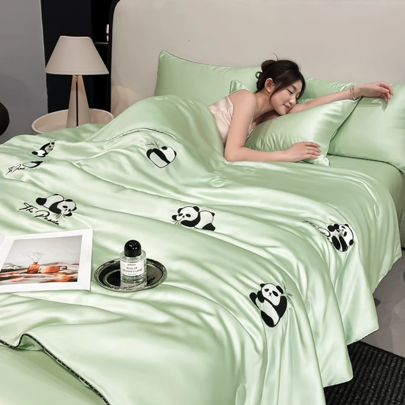 Panda Embroidered Cooling Quilt - Image 2