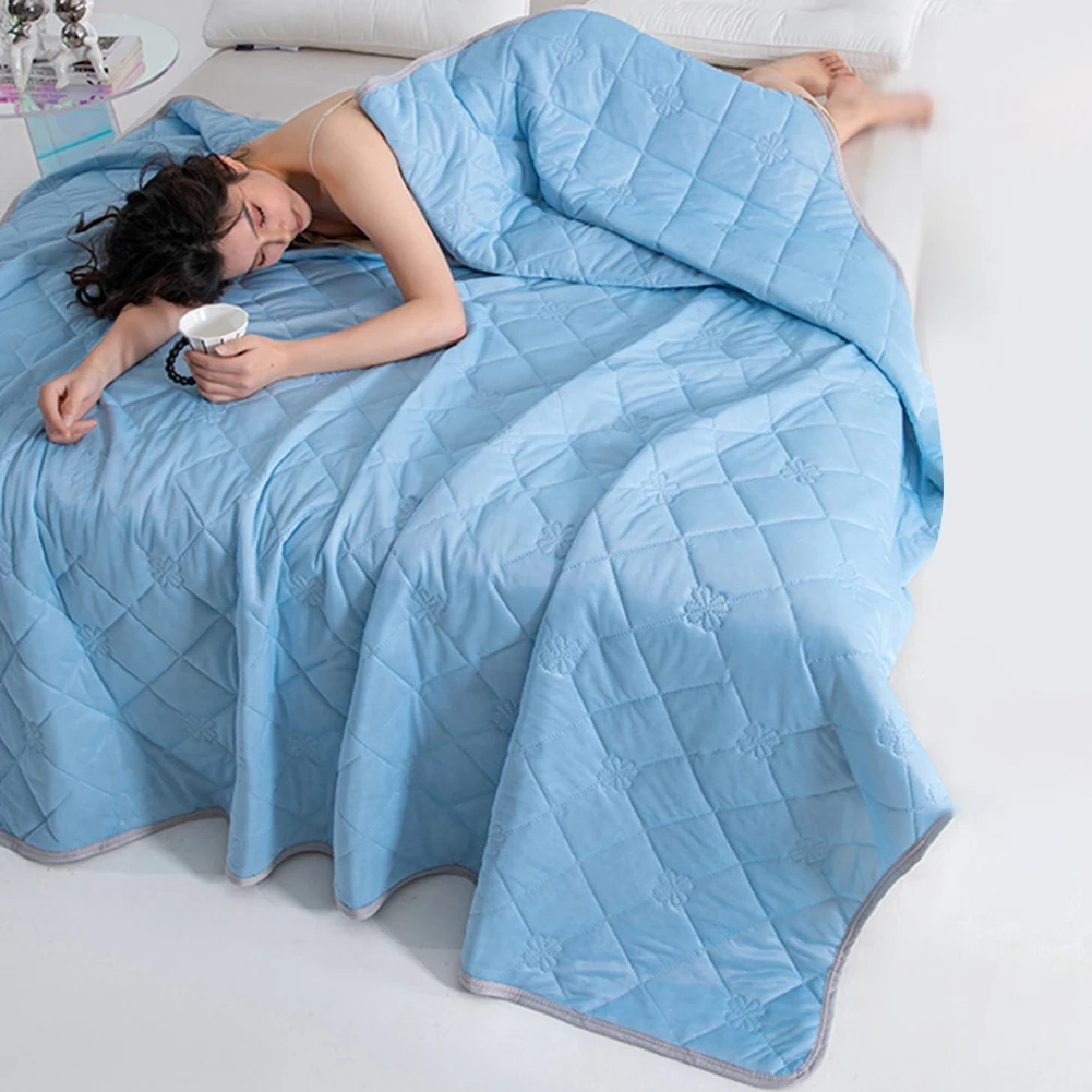 Plaid Ice Silk Cooling Blanket - Image 2