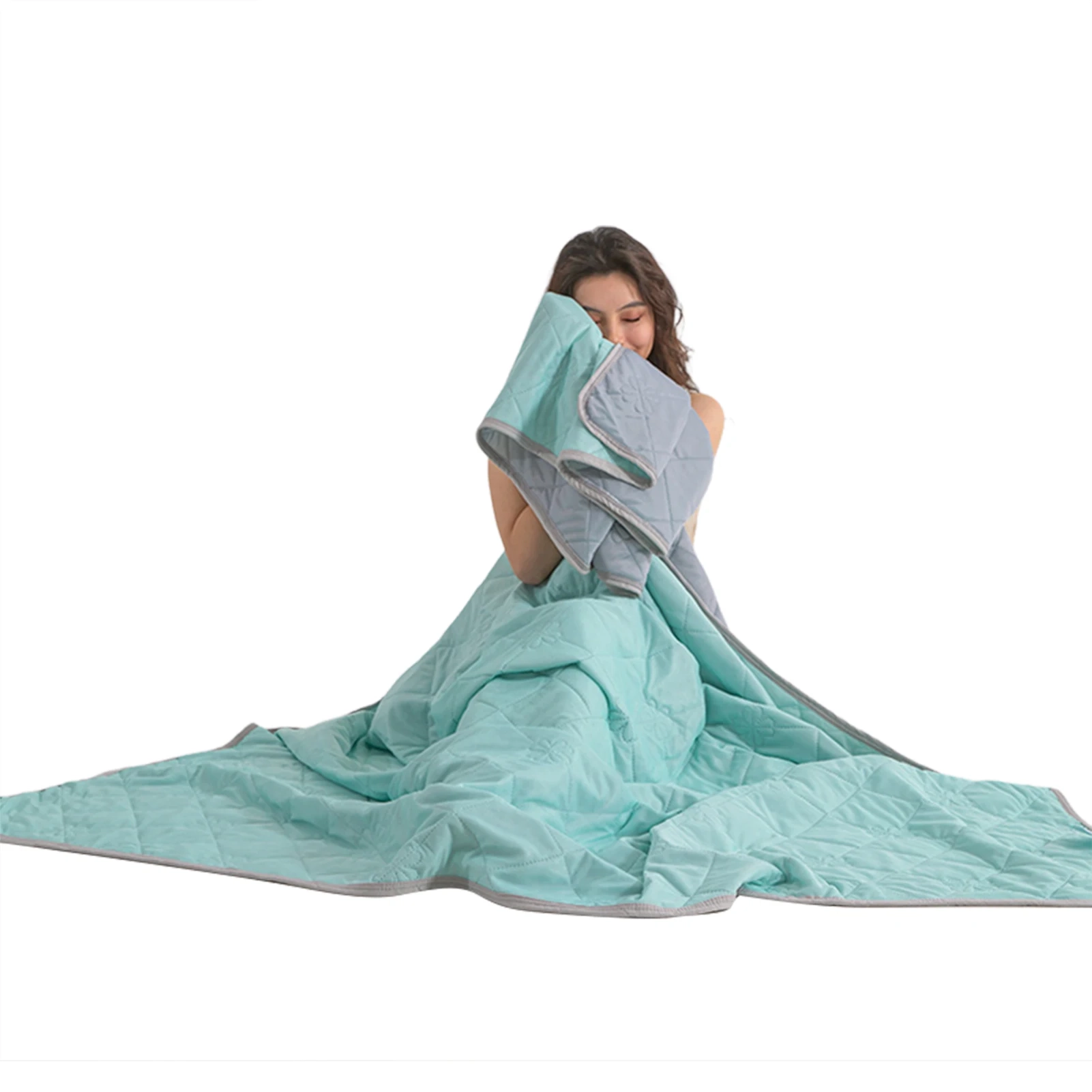 Plaid Ice Silk Cooling Blanket - Image 11