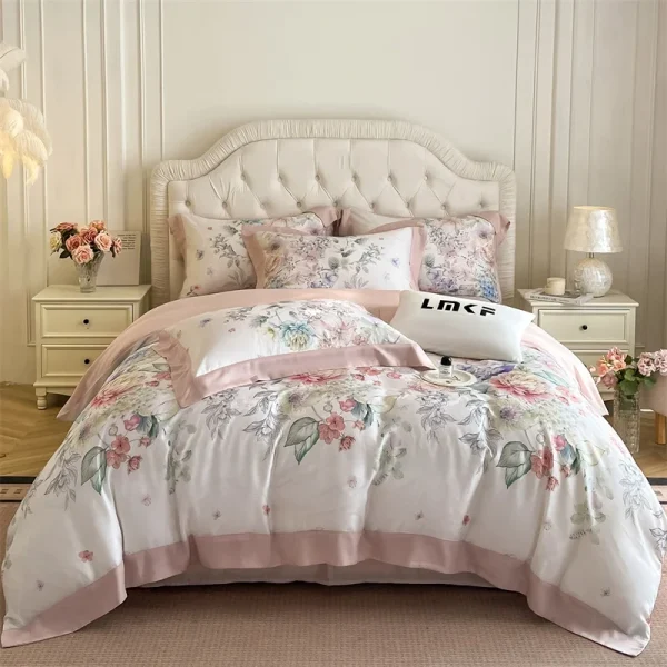 Floral Lyocell Duvet Cover Sheet Set