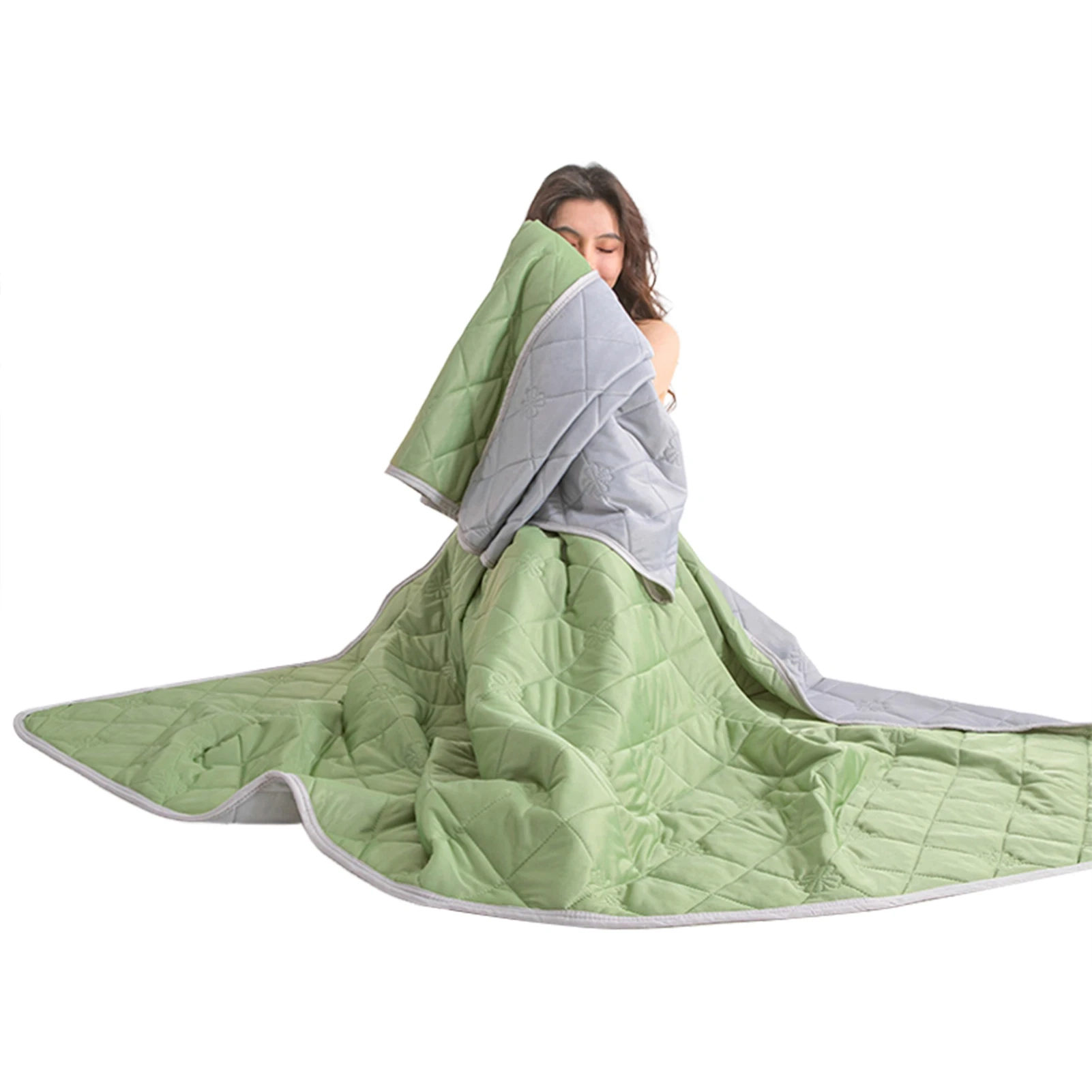 Plaid Ice Silk Cooling Blanket - Image 10