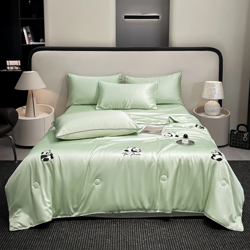 Panda Embroidered Cooling Quilt
