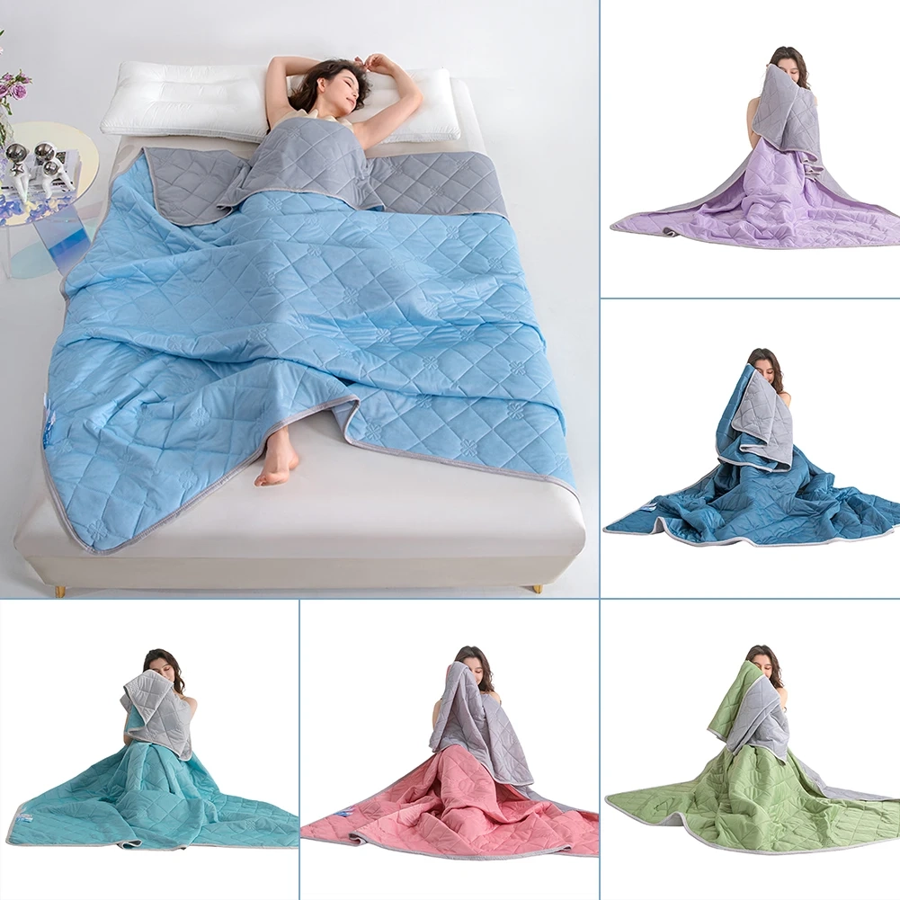 Plaid Ice Silk Cooling Blanket