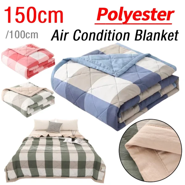Plaid Cooling Summer Blanket