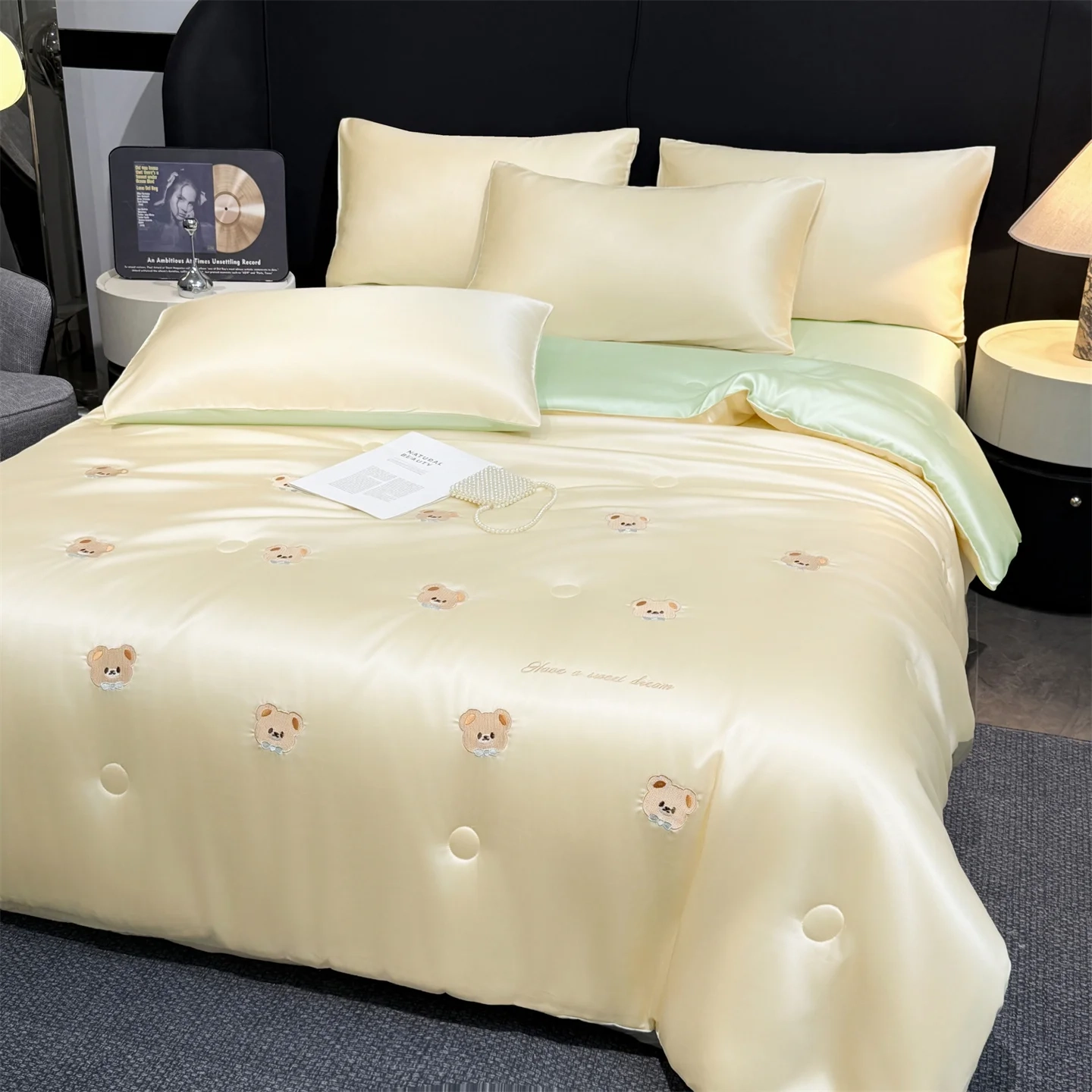 Embroidered Satin Summer Quilt - Image 8