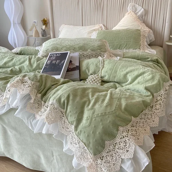 Velvet Lace Duvet Cover Sheet Set