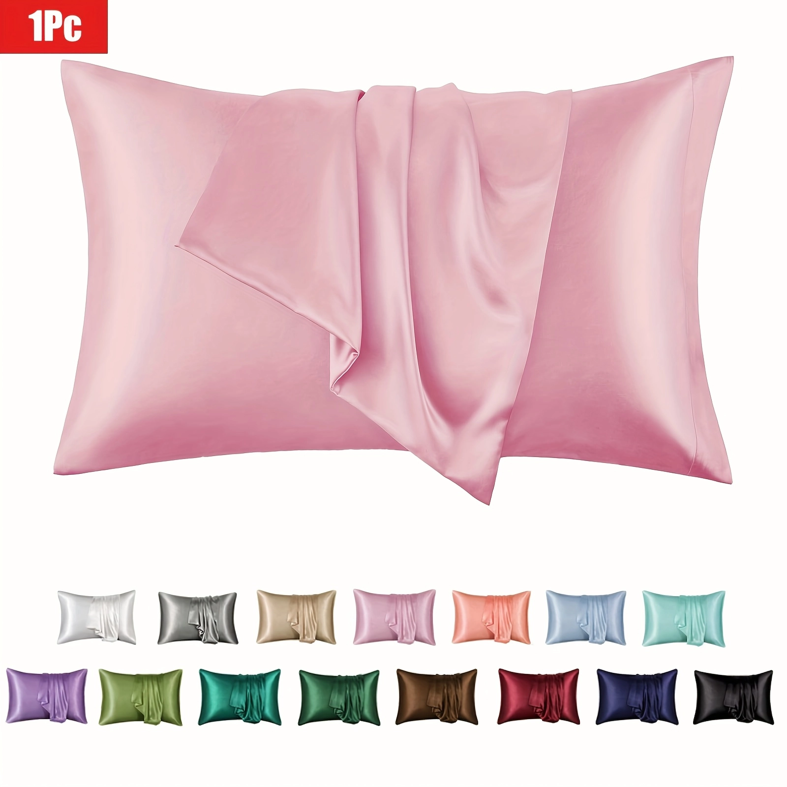 Solid Satin Cooling Pillowcase - Image 13
