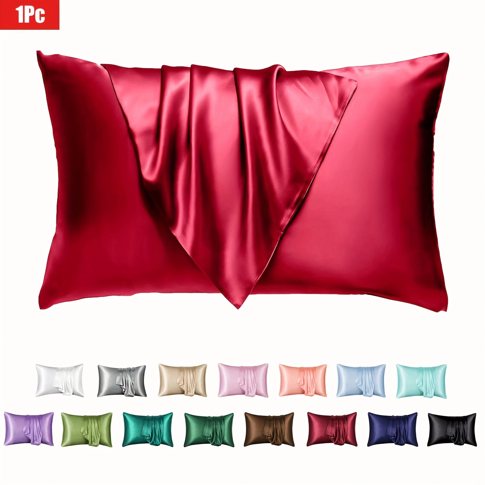 Solid Satin Cooling Pillowcase - Image 15