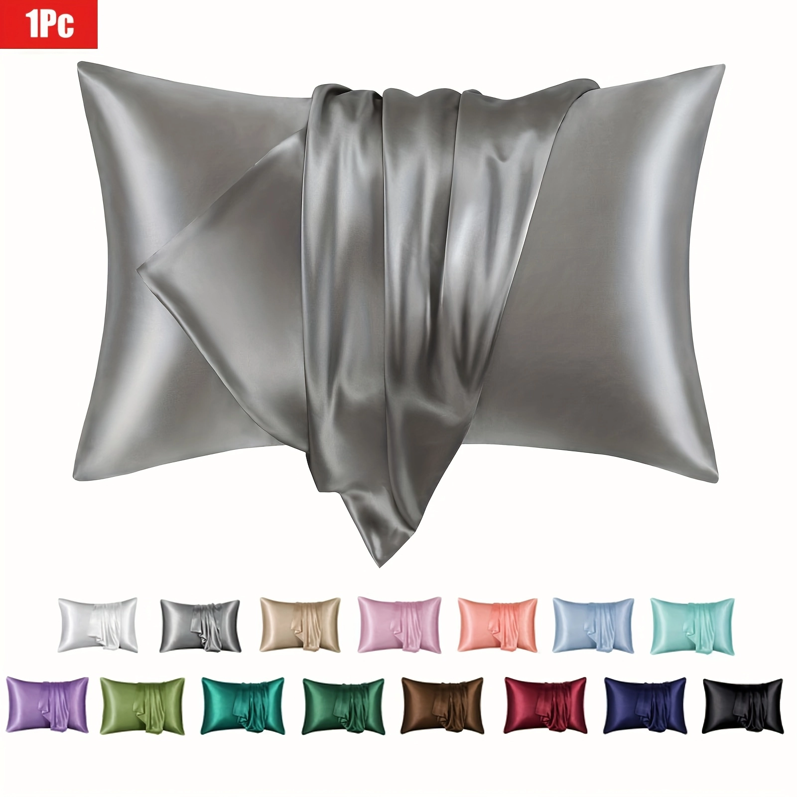 Solid Satin Cooling Pillowcase - Image 7