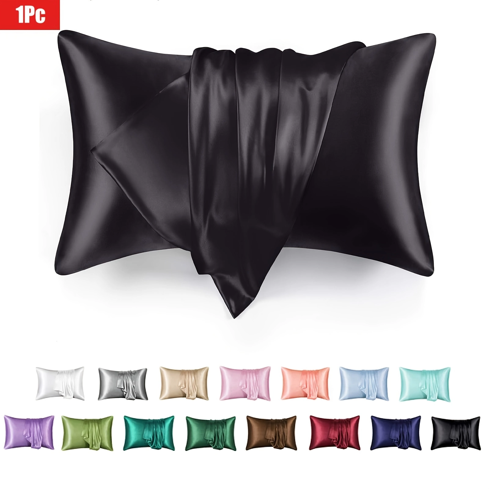 Solid Satin Cooling Pillowcase - Image 9