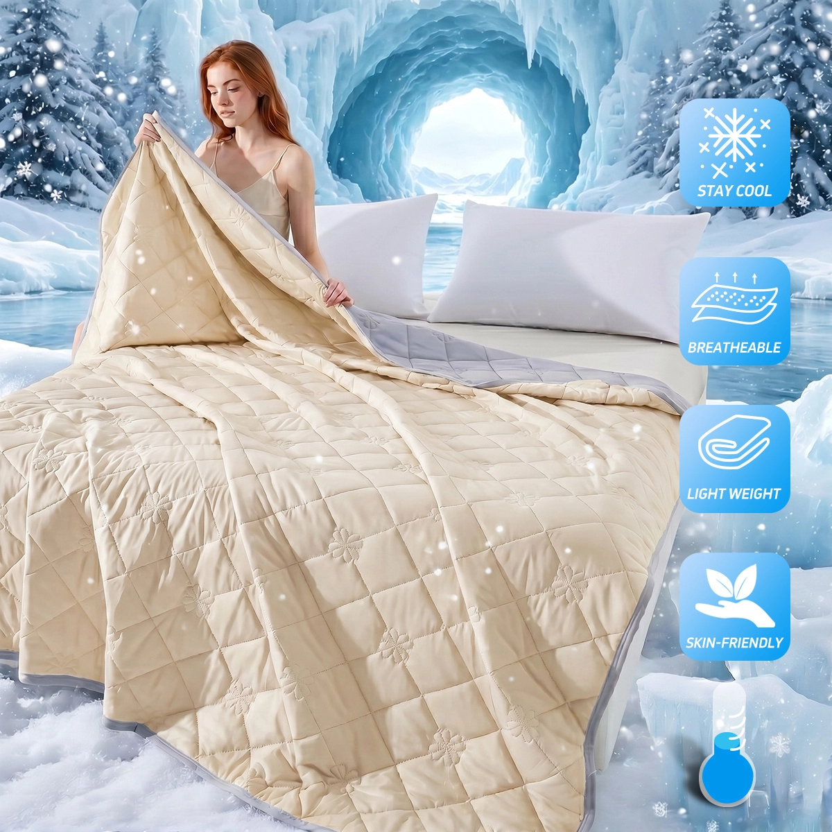 Plaid Cooling Quilt Blanket - Image 7